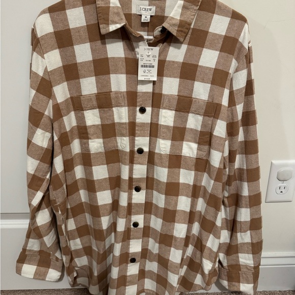 J. Crew Plaid Flannel Shirt-Jacket - Picture 4 of 7